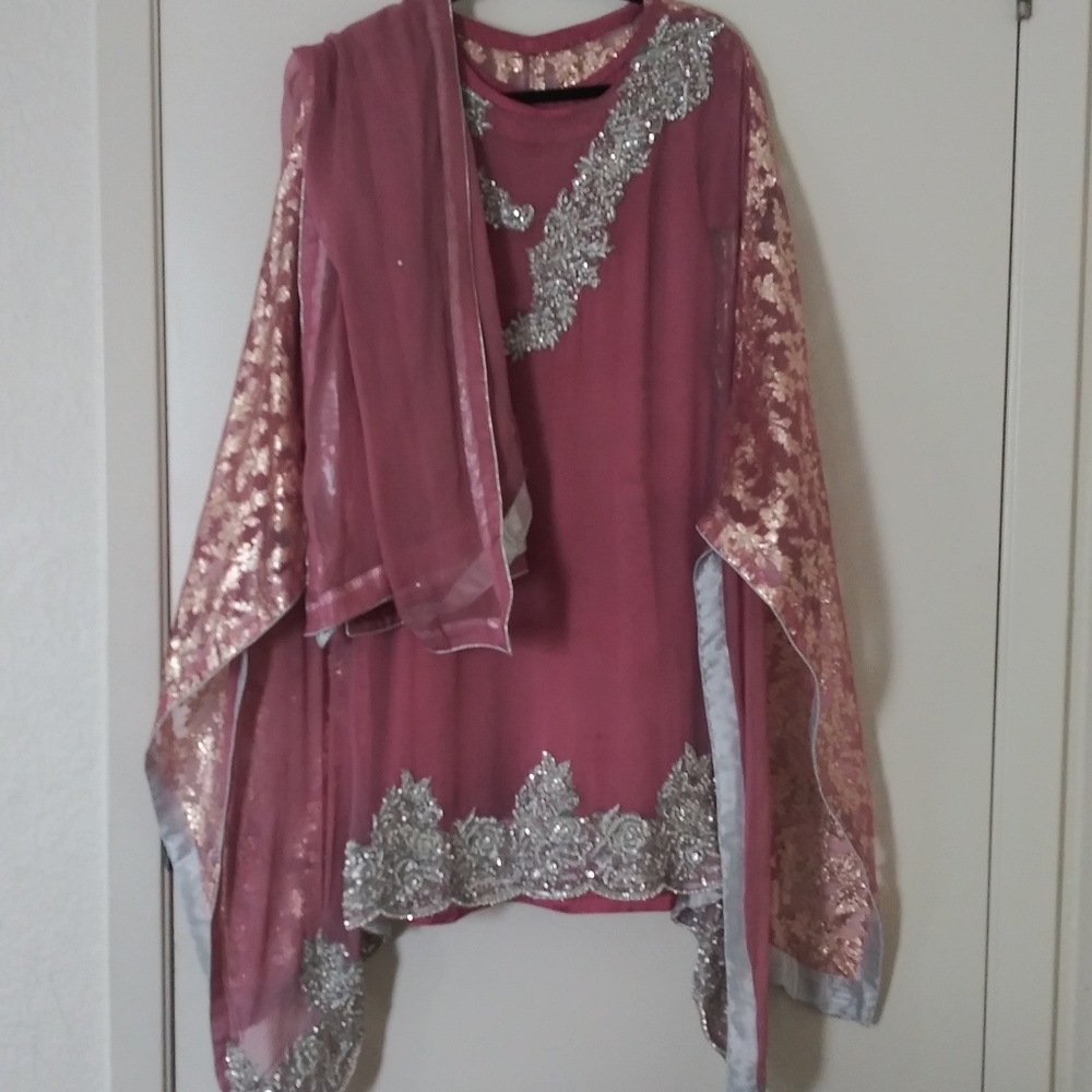 Custom made pakistani party wear shirt and dupatta